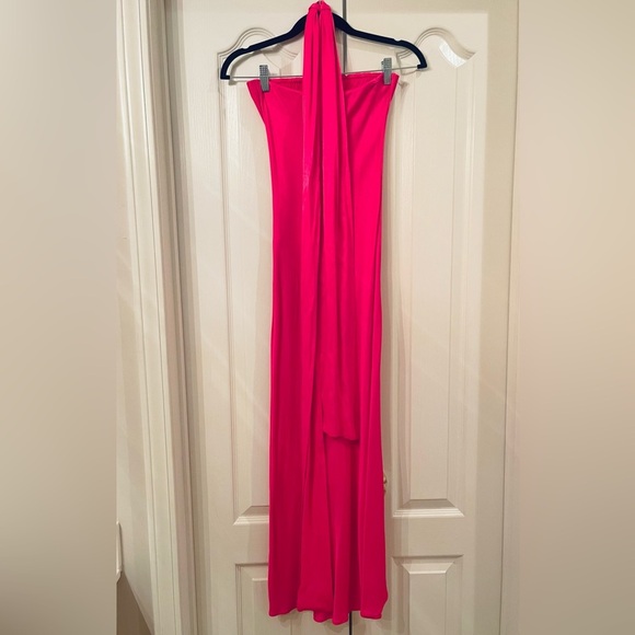 Anthropologie BHLDN Strapless Satin Midi Slip Dress w/ Scarf - Size XXS - Picture 7 of 10
